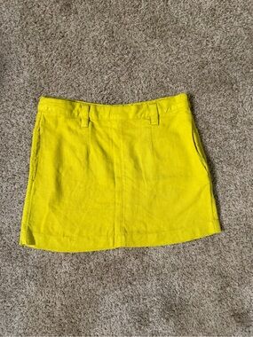 Free people Lime Yellow Linen-Blend Skirt